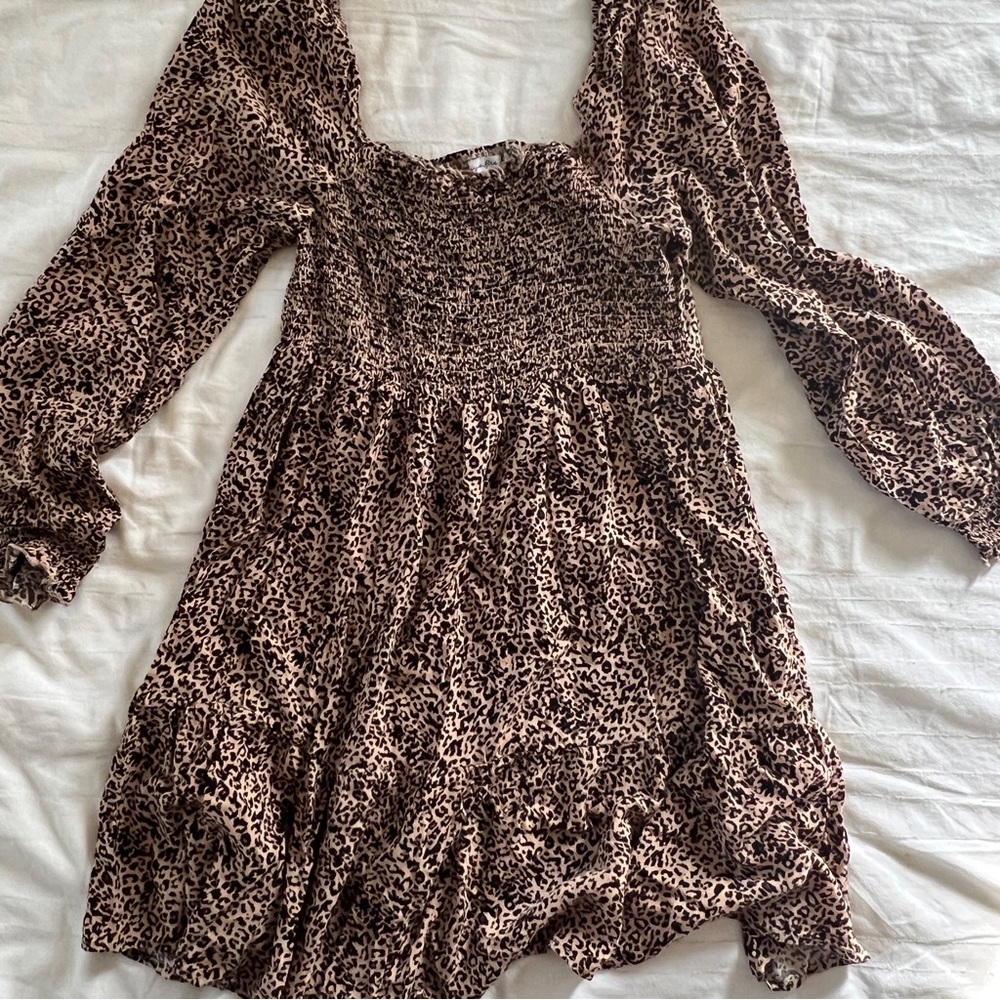 love, Fire Leopard Print Mini Dress